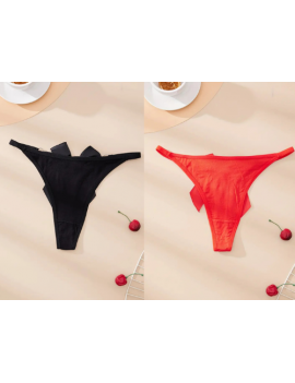 Tegan Büyük Beden Fantezi Kadın 2'li Fiyonklu Halkalı Tanga TG270044-B