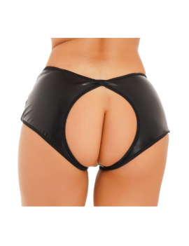 Tegan Fantezi Siyah Özel Bölgeleri Açık Parlak Külot TG270051