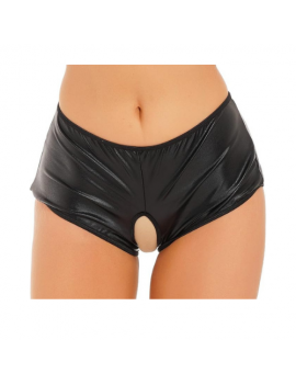 Tegan Fantezi Siyah Özel Bölgeleri Açık Parlak Külot TG270051