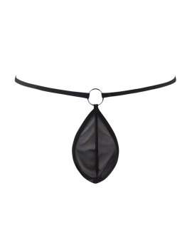 Tegan Fantezi Siyah Transparan Halkalı Tül Erkek String Seksi Erkek İç Çamaşırı TG274610