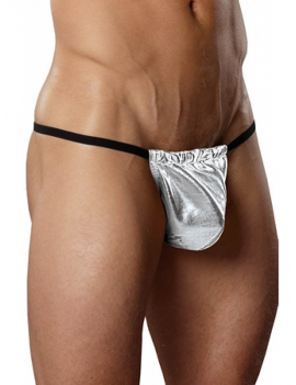 Tegan Fantazi Gümüş Renk Lame Erkek String-Tanga TG274579