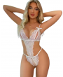 Tegan Büyük Beden Fantezi Beyaz Dantelli Babydoll TG279248