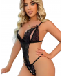 Tegan Büyük Beden Fantezi Siyah Dantelli Babydoll TG279249