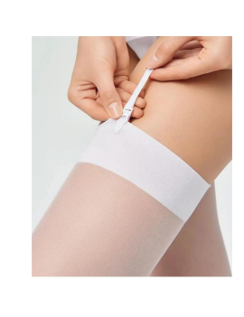 Tegan Kadın Beyaz Düz Jartiyer Çorabı TG270435