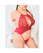 Tegan Fantezi Kırmızı Dantelli Bodysouit TG279255