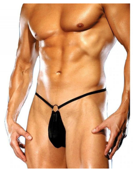 Tegan Fantezi Halkalı Seksi Siyah Erkek String TG274601