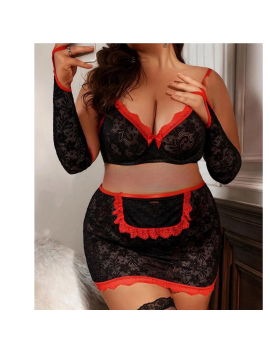 Tegan Fantazi Seksi Dantel Babydol Fantezi Gecelik (Çorapsız) TG279233