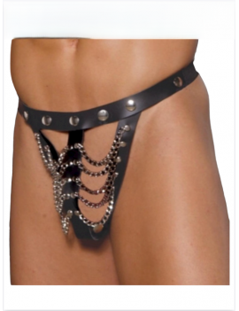 Tegan Fantezi Deri Zincirli Erkek Tanga İç Çamaşırı TG275419