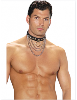 Tegan Fantezi Zincirli Deri Erkek Boyunluk Fantezi Aksesuar TG275415