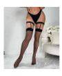 Tegan Fantezi Kadın Siyah Dantel Bacak Bantlı String Jartiyer Çorap Takımı TG270046
