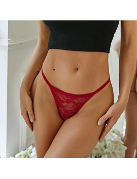 Tegan Fantazi Kırmızı Dantelli Kadın String - Tanga TG278616