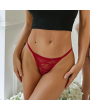 Tegan Büyük Beden Fantazi Kırmızı Dantelli Kadın String - Tanga TG278616-B