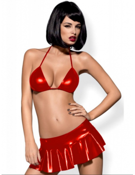 Tegan Fantezi Kırmızı Mini Etekli Seksi SütyenTakım Seksi İç Giyim TG279095